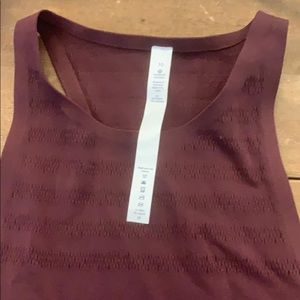 Size 10, maroon Lululemon Reveal tank
